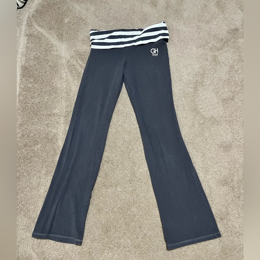 Womens Gilly Hicks Striped Waist Gray Yoga Pants